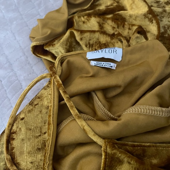 Saylor Draped Velvet Midi Dress - Picture 10 of 10